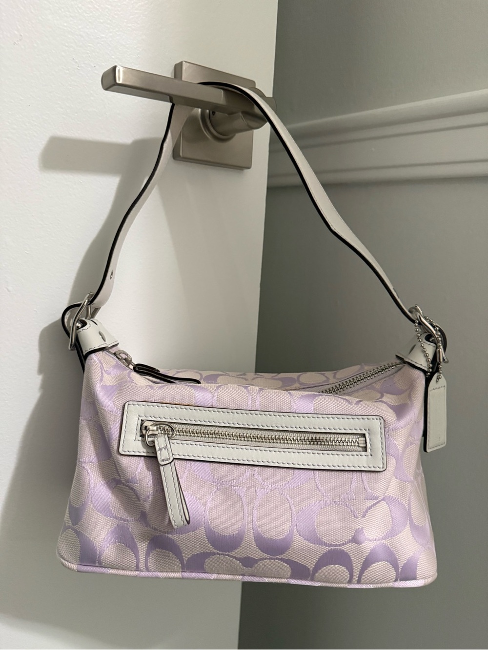 Coach Lilac Signature Jacquard Small Shoulder Bag